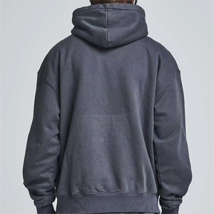 Personnalisé votre marque Streetwear sweat à capuche gris lavé lourd lavage à l'acide sweat à capuche surdimensionné Vintage hommes poids lourd sweats à capuche en éponge française - Product Image 5