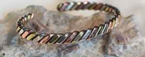 Handmade 3 Metal Fashion Bracelet-<b>Copper</b> Silver Brass <b>Bangle</b> for Gifts - Product Image 3