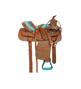 Juego de tachuelas de cuero genuino de primera calidad, monturas de carreras occidentales e inglesas para montar a caballo - Product Image 1