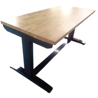 Bureau de travail réglable en hauteur, moderne, avec plateau en bois, robuste, avec cadre en métal, de haute qualité