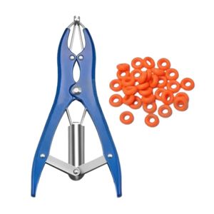 Comprar castración Bander 8,26 pulgadas 21cm con 100 anillos de cola de ganado acoplamiento herramienta de castración sin sangre instrumento médico - Product Image 5