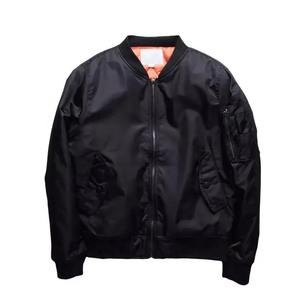 Chaqueta de bombardero fina para hombre con cuello levantado y carcasa a prueba de viento de corte moderno para el logotipo frontal de estilo exterior de moda diaria - Product Image 2