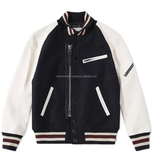 Chaquetas universitarias de béisbol para hombre de talla grande, venta al por mayor, chaquetas con letras en blanco, chaqueta de retazos con letras lisas y logotipo personalizado para hombre - Product Image 1