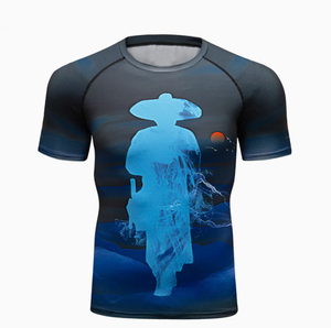 เสื้อยืดฟิตเนสสำหรับผู้ชายเสื้อยืดออกกำลังกายกล้ามเนื้อแห้งเร็วไร้รอยต่อสำหรับฝึกซ้อมออกกำลังกายมีโลโก้ออกแบบได้ตามต้องการ - Product Image 4