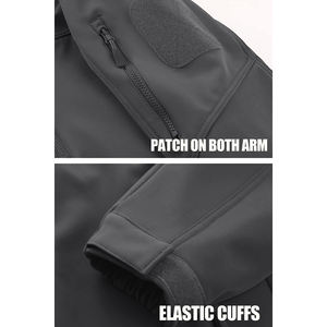 Customized Logo Printing 2024 Men's Softshell Jacket Hooded Stand Collar with Front Zipper Light <b>Weight</b> Softshell Winter Jacket - Product Image 6