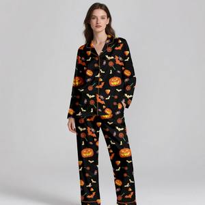 Luxury Elegant Adult <b>Silk</b> Satin Pajamas Set Summer Spring Lightweight Breathable Digital Printed Sleepwear Comfortable Fabric - Product Image 5