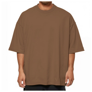 เสื้อยืดผ้าฝ้ายโอเวอร์ไซส์สำหรับผู้ชายเสื้อยืดผ้าฝ้ายโอเวอร์ไซส์เปิดไหล่300gsm ออกแบบได้ตามต้องการ - Product Image 3