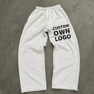 Calças de Moletom Masculinas Oversized em Algodão 100% com Lavagem Ácida, Estilo Vintage, Personalizadas e em Branco - Product Image 4