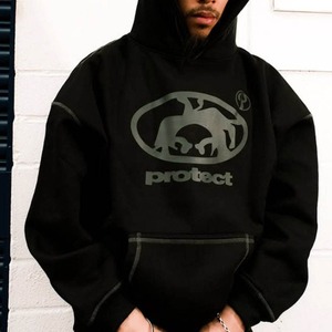 ชุดวอร์มสองชิ้นสำหรับผู้ชายผ้าคอตตอนเนื้อนุ่มผ้าคอตตอนผ้าเกล็ดปลาขาบานแบบออกแบบได้ตามที่ต้องการ - Product Image 4