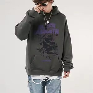 เสื้อฮู้ดดี้ผู้ชายผ้าฟลีซเนื้อหนัก ดีไซน์ใหม่ 100% ผ้าฝ้าย คุณสมบัติกันยับ สีดำขาว สำหรับฤดูหนาว - Product Image 5