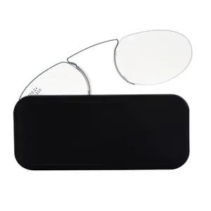 AS017 China high quality metal portable light weight clip on nose mini reading glasses