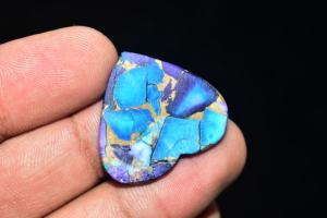 Cabochon de Dahlia Rose Pourpre, Cabochons de Turquoise Mohave Pourpre - Product Image 2