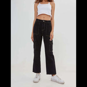 Pantalones de chándal deportivos en blanco con estilo de algodón hecho con cordón de moda para mujer pantalones de chándal Venta caliente cintura elástica Jogger pantalones mujeres - Product Image 2