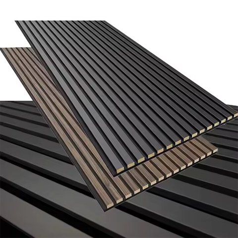 European Modern Design Natural Slotted Slat Wood Wall Acoustic Panels Cinematic Room Wood Graphic Capability for Living Room for