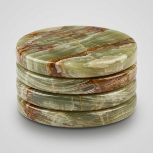 Posavasos Redondos de Ónix Natural Pulido, Losa Grande de Piedra con Acabado Antiguo, Decoración Moderna para Mesa de Cocina, Feng Shui, Logotipo Personalizado - Product Image 1