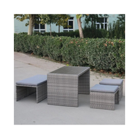 5% de réduction Ensemble de mobilier de patio extérieur moderne pour hôtel, chaises et tables sans plateau, couleurs personnalisées, rotin PE Jamaïque