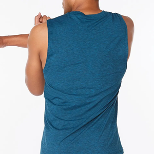 เสื้อกล้ามผ้าฝ้ายแขนกุดสำหรับผู้ชาย, เสื้อกล้ามกีฬาลำลองพิมพ์โลโก้ - Product Image 2