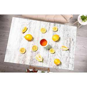 Lemon Pattern <b>Chenille</b> <b>Rug</b>: Modern Kitchen Door Mat - Product Image 2
