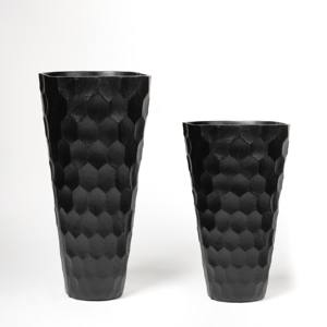 New Design Alloy Metal <b>Flower</b> <b>Vase</b> Home Decoration European Style Matte <b>Black</b> <b>Flower</b> <b>Vase</b> Set of 2 For Hotels - Product Image 2
