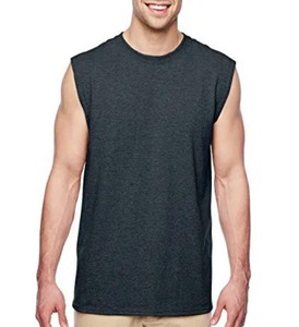 Nouveau design T-shirt décontracté sans manches à col rond pour homme, respirant, tricoté, 100% coton, couleur unie, séchage rapide - Product Image 3