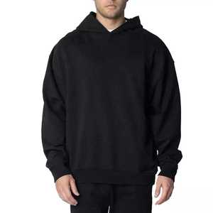 Pull-over à manches longues décontracté pour hommes Sweat-shirt à capuche tendance avec poche Coupe ample et méthode de tissage décontractée - Product Image 3