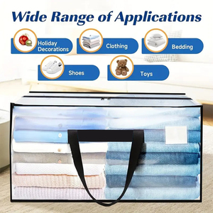 Eco-Friendly Extra Large Thick Waterproof Moving Totes OEM Custom Heavy Duty Woven PP Reusable <strong>Clothes</strong> <strong>Storage</strong> Moving <strong>Bags</strong> - Product Image 5