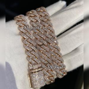 12mm Real VVS1 Moissanite 925 plata esterlina rodio plateado cadena de eslabones cubanos Hip Hop BustDown rapero Miami collar - Product Image 4