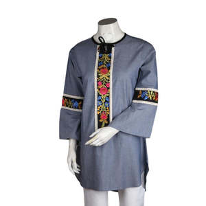 คุรตีปักลายสำหรับผู้หญิง - สีเทา - Product Image 2