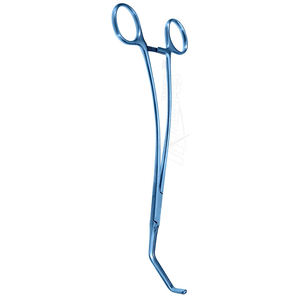 Pince tangentielle revêtue de titane bleu Satinsky DeBakey pince vasculaire en forme d'acier inoxydable de 9 pouces - Product Image 3