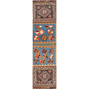 Kiaan Blue Paem-1018 Hand Knotted Wool Rug Geometric Oriental Design <b>Washable</b> Modern for Home Prayer Floor Woven Cotton-Jaipur - Product Image 1