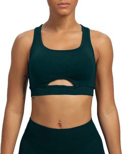 Conjunto de sujetador de gimnasio de algodón acolchado para mujer, sujetadores deportivos de entrenamiento de talla XL, correas triples, Fitness, correr, Yoga, camiseta sin mangas corta, sujetador de gimnasio personalizado - Product Image 2