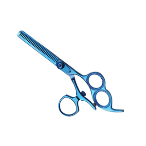 6.5 ciseaux à cheveux en titane bleu pouce pivotant 3 anneaux en acier inoxydable avec pointe de lame tranchante pour la coiffure - Product Image 2