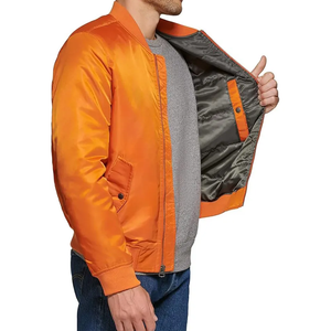 Chaquetas casuales personalizadas de alta calidad para hombre Otoño/Invierno Color sólido con capucha Bomber lienzo bordado Decoración Ropa larga - Product Image 2