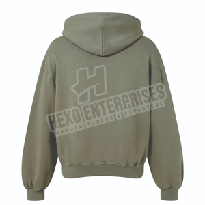 Sweat à capuche personnalisé avec fermeture éclair 500 Gsm en coton avec fermeture éclair intégrale double couche sweats à capuche avec fermeture éclair personnalisés pour hommes - Product Image 5
