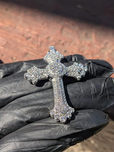 Colgante de Cruz con Incrustaciones de Diamantes Moissanite VVS de Primera Calidad, Plata 925, Estilo Hip Hop - Product Image 4