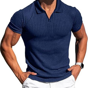 T-shirt Homme 2025 en Coton Polaire Respirant Personnalisé de Haute Qualité à Imprimé Uni, Design Doux, Manches Courtes, Anti-Plis, Été - Product Image 3