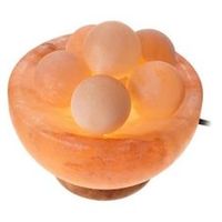 Lampe de sel rose de l'Himalaya en forme de bol lisse sculptée à la main en cristal naturel pour une décoration intérieure relaxante et un cadeau de bien-être abordable