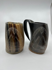 Chope à boire médiévale en corne de buffle faite à la main, tankard, stein, corne de bœuf, cadeaux, décoration de style animal par Tradebit - Product Image 4