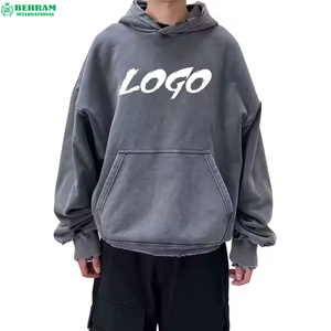 เสื้อฮู้ดดี้แบบสวมหัว ยูนิเซ็กซ์ ผ้าเฟรนช์เทอร์รี่ คุณภาพสูง ปี 2026 แบบสั่งทำพิเศษ ล้างสีแบบแอซิดวอช ให้สีซีดจางแบบธรรมชาติ เป็นมิตรต่อสิ่งแวดล้อม เหมาะสำหรับเสื้อผ้าฤดูหนาว - Product Image 2