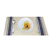 Set de table carré en bambou naturel beige, texture minimale, finition résistante à l'eau, matériau écologique indien, collection de vente en gros pour la salle à manger
