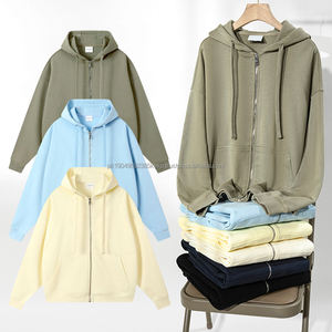 Sudadera con Capucha Extra Grande de Felpa Francesa de Alta Calidad, con Cierre, Lisa, con Logotipo Bordado Personalizado, Unisex - Product Image 2