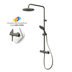 Athènes Colonne de douche télescopique en laiton finition Gunmetal équipée d'un thermostat-Ensembles de salle de bain - Product Image 5