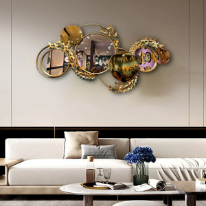 Espejo de pared moderno, ideal para celebraciones tradicionales y mejoras interiores del hogar con elegantes espejos artesanales de metal - Product Image 3