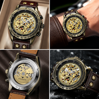 Montre-bracelet mécanique automatique pour homme, 41 mm, bracelet en cuir, aiguilles lumineuses, résistance à l'eau 3 BAR, montre de luxe pour homme, style business