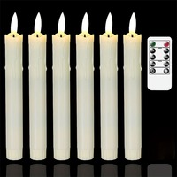 Velas LED sin Llama TOOWIN de 7.5 Pulgadas con Cera Real y Control Remoto, Velas con Luz Parpadeante para Decoración de Bodas y Hogar