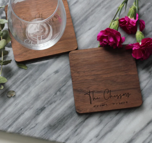 Sous-verres en bois de bambou, noyer et hêtre, ronds et carrés, rustiques, gravés sur mesure, pour gravure laser, vente en gros, livraison gratuite - Product Image 2