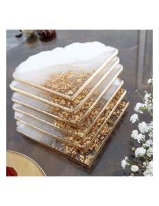 Posavasos de resina epoxi asequibles en tendencia para la decoración del hogar Posavasos indios para servir almohadillas de posavasos de vajilla personalizadas - Product Image 2
