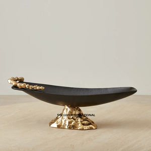 Latest Design Free 3Wooden Fruit Serving <b>Bowl</b> With Gold-Plated Floral Accent Decorative <b>Snacks</b> And Salad Serving <b>Bowl</b> For Sale - Product Image 5