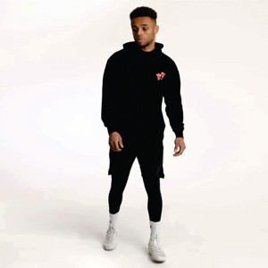 Sudadera con capucha Popular de fábrica de ropa para hombre, sudadera de lana en blanco negra de algodón 100% de peso pesado personalizada, sudadera de gran tamaño para hombre - Product Image 2