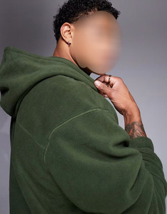 เสื้อฮู้ดดี้ทรงบ็อกซี่สำหรับผู้ชาย ผ้าคอตตอน 100% สวมใส่สบาย เหมาะสำหรับวิ่งและเล่นกีฬา สีพื้นเรียบง่าย - Product Image 3